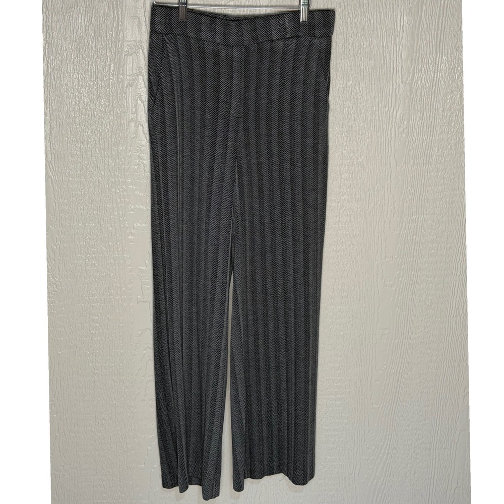 Truth by Republic Herringbone Pull On Pants Grey Black Straight Leg Small Soft!